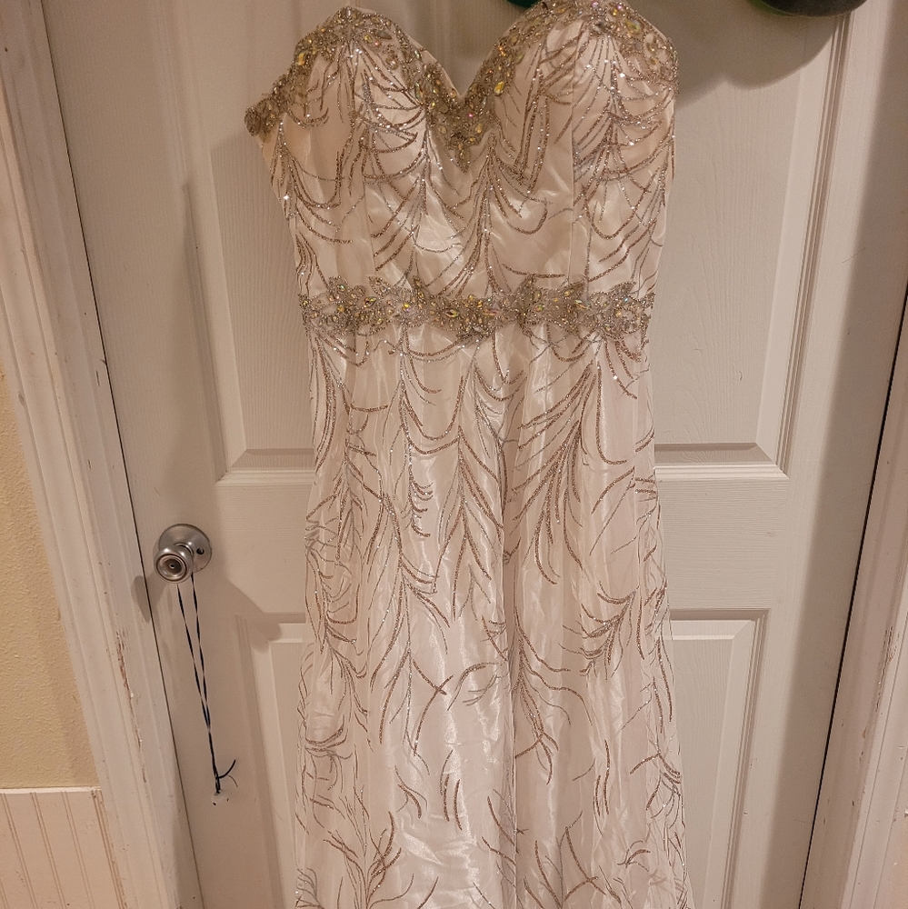 White evening gown